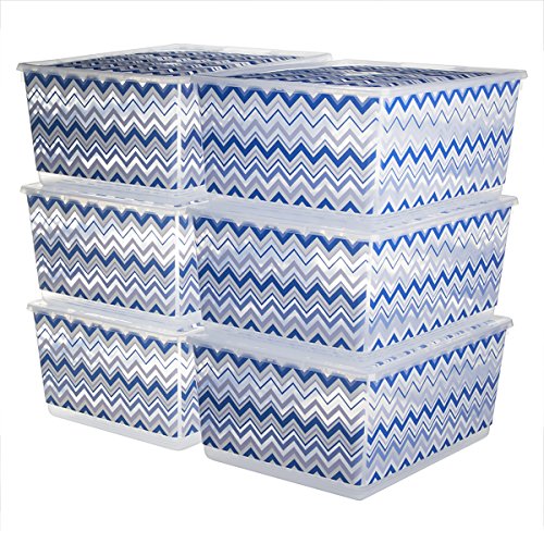 KIS UrBin 6 Pack Large Plastic Storage Bins with Lids Home Organization Containers Stacking Clothing - //coolthings.us