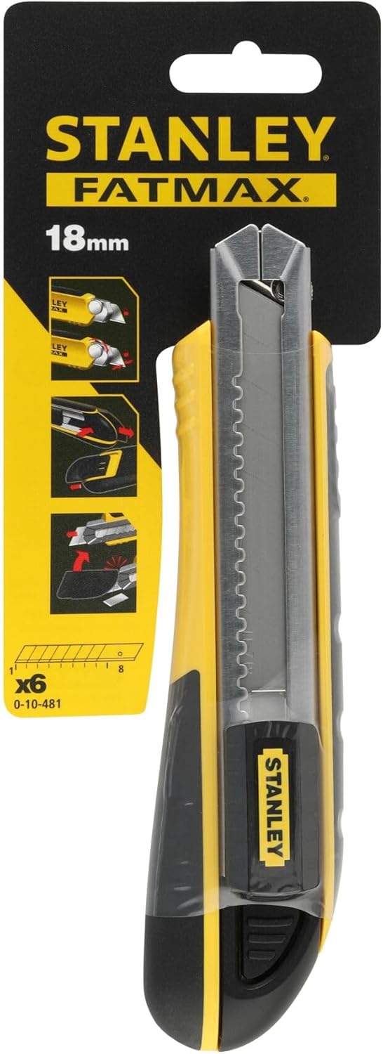 Stanley 0-10-481 Snap Off knife with magazine, Silver/Yellow