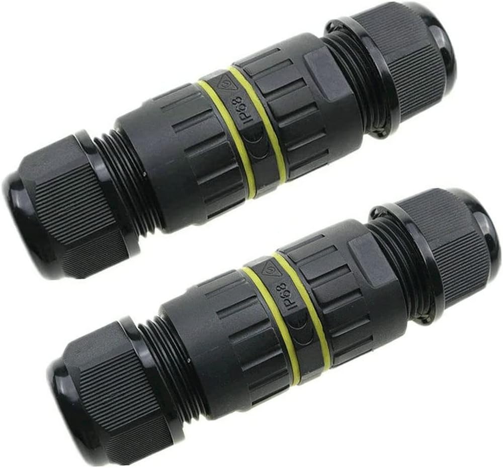 IP68 Waterproof Junction Box Outdoor Cable Connector, Extension Electrical Cable Protector for Cable Diameter Ø5mm-8mm (Pack of 2)