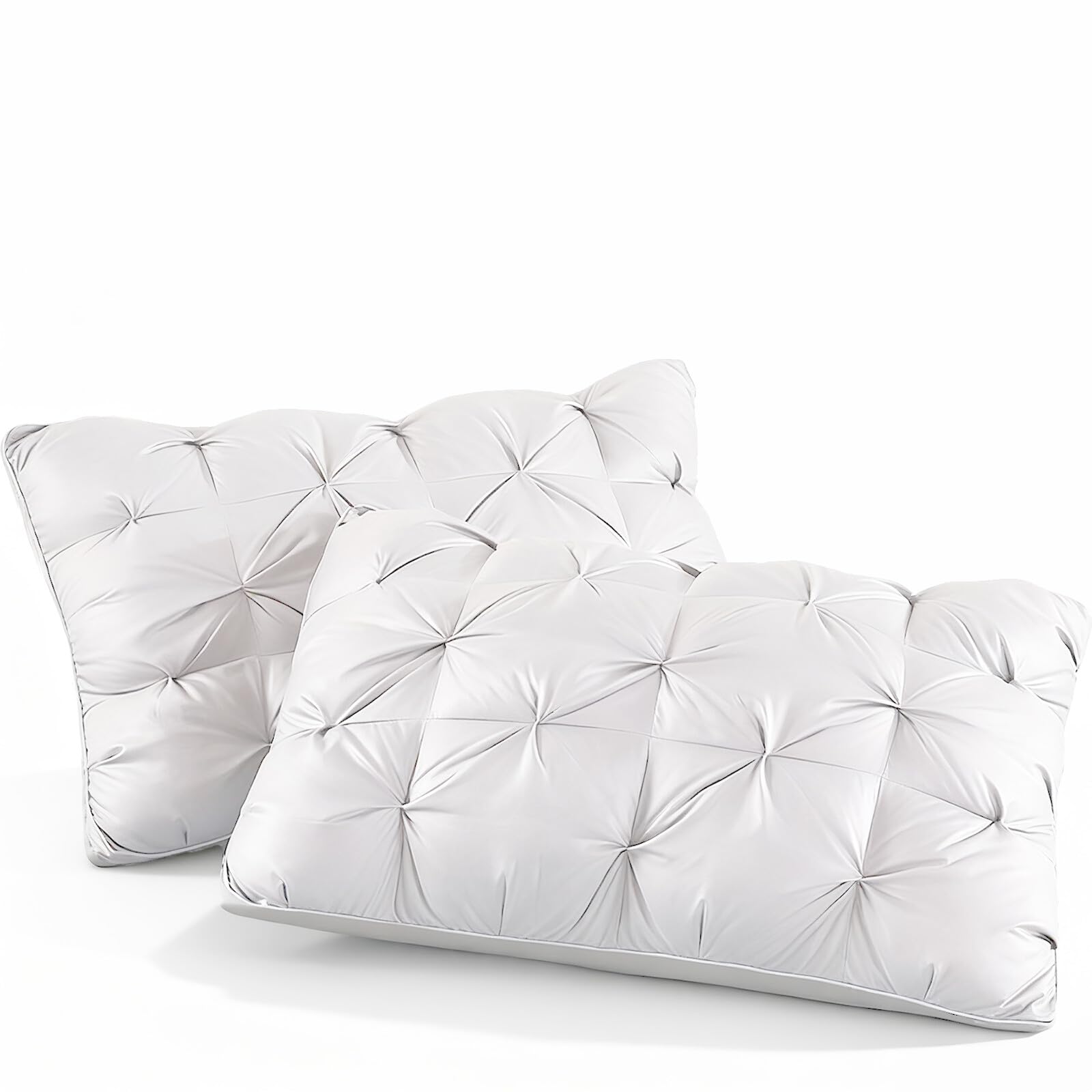 Almohada 75x50 Pack 2, Suave con Buen Soporte, Altura de 22cm, Ideal para un Descanso Profundo, Lavable a Máquina, 100% Poliéster, Blanco