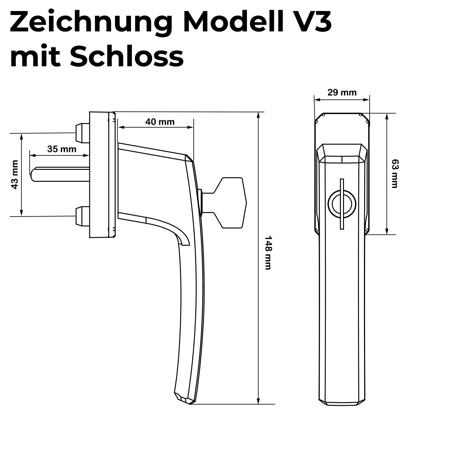 Stahlia Abschließbare Fenstergriffe Aluminium (10 Stück) Weiß Druckknöpfe Balkontürgriff Fenstersicherung Fensterbeschläge Fensterschloss