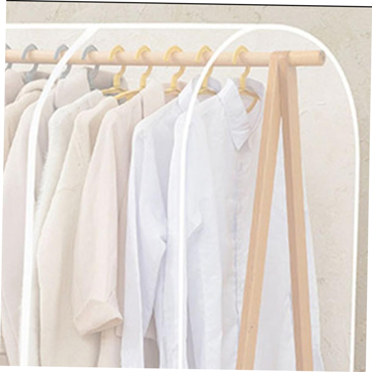 Mikikit Funda Antipolvo para Ropa Plástico Resistente Transparente con Cremallera para Colgar y Gran Capacidad, Protector Conveniente en Hogares y Hoteles