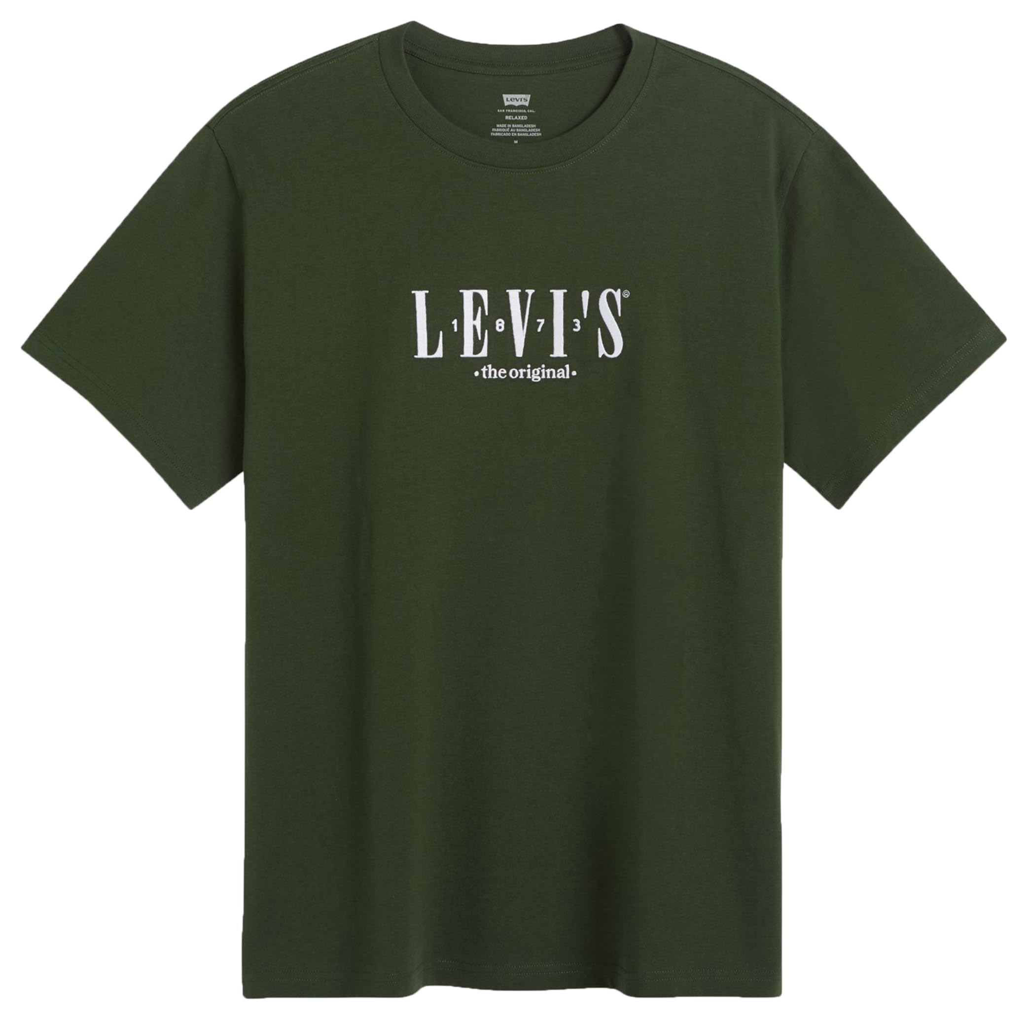 Levi's Men's SS Relaxed Fit Tee T-Shirt, Serif Logo Kombu Gre, XS