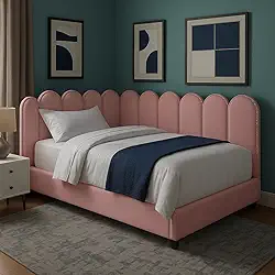 Cabeceira de Cama King 10 Modulos Modelo Nuvem 45x20 cm. (Rosa)
