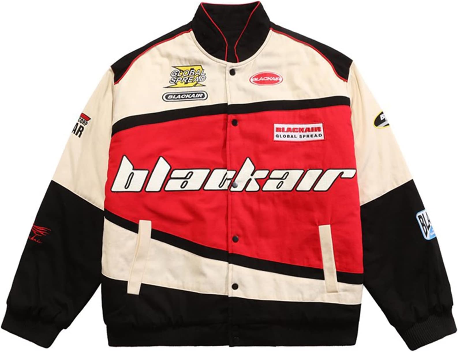 Aelfric EdenBlackair Men's Varsity Jackets Womens Bomber Jackets Vintage Motorcycle Racer Jacket