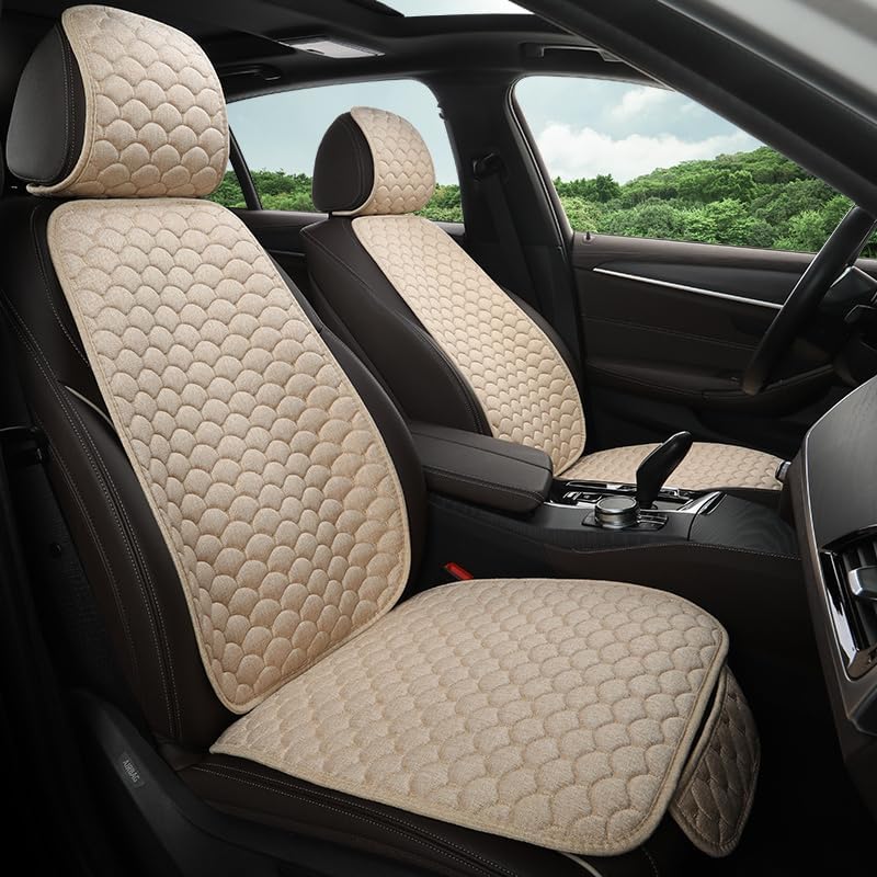 Car Seat Covers for Front Seats Full Set, Universal Fit Car Seat Protector Covers with Headrest, Premium Soft & Breathable Front Car Seat Covers, Easy Install Machine Washable (2-Pack)(Gray)