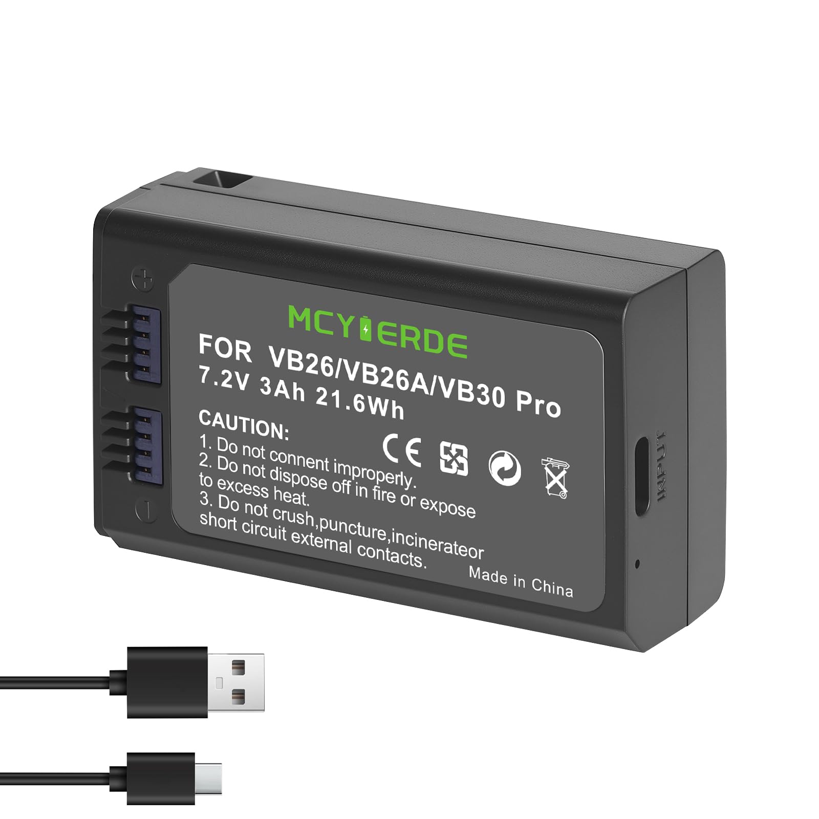 VB26B/VB26A/VB26/VB30 Pro Replaceable Li-ion Battery Compatible with Godox V1/V860III/V850III Camera Flash
