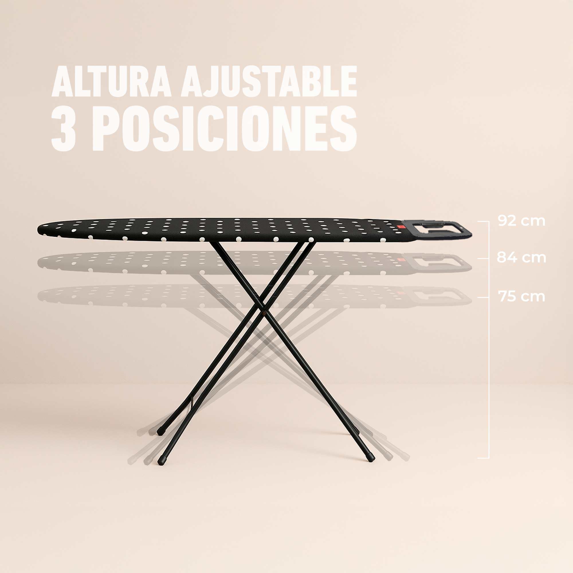 Jata HPLA8100 - Tabla de Planchar Plegable, Medida 110 x 32 cm, Funda 100% Algodón, Reposa Planchas, Fabricación europea, Negro y Blanco