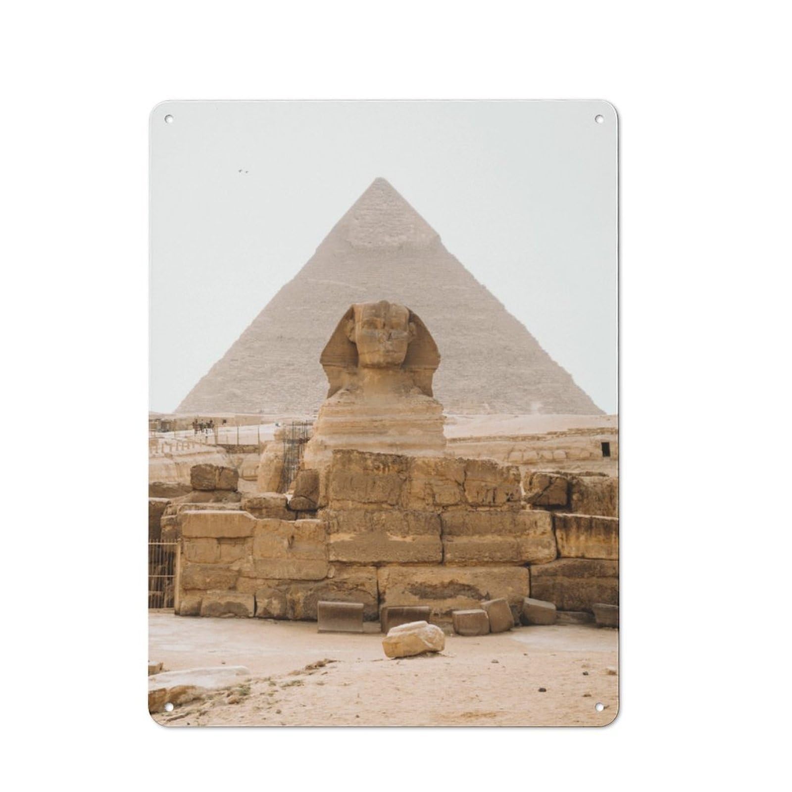 Junmoney Egypt Giza Pyramids Desert Metal Sign 40X30cm With For Home Bar Wall, Rustic Decor, For Collectors Decorating Home Bars And Entertaining Spaces