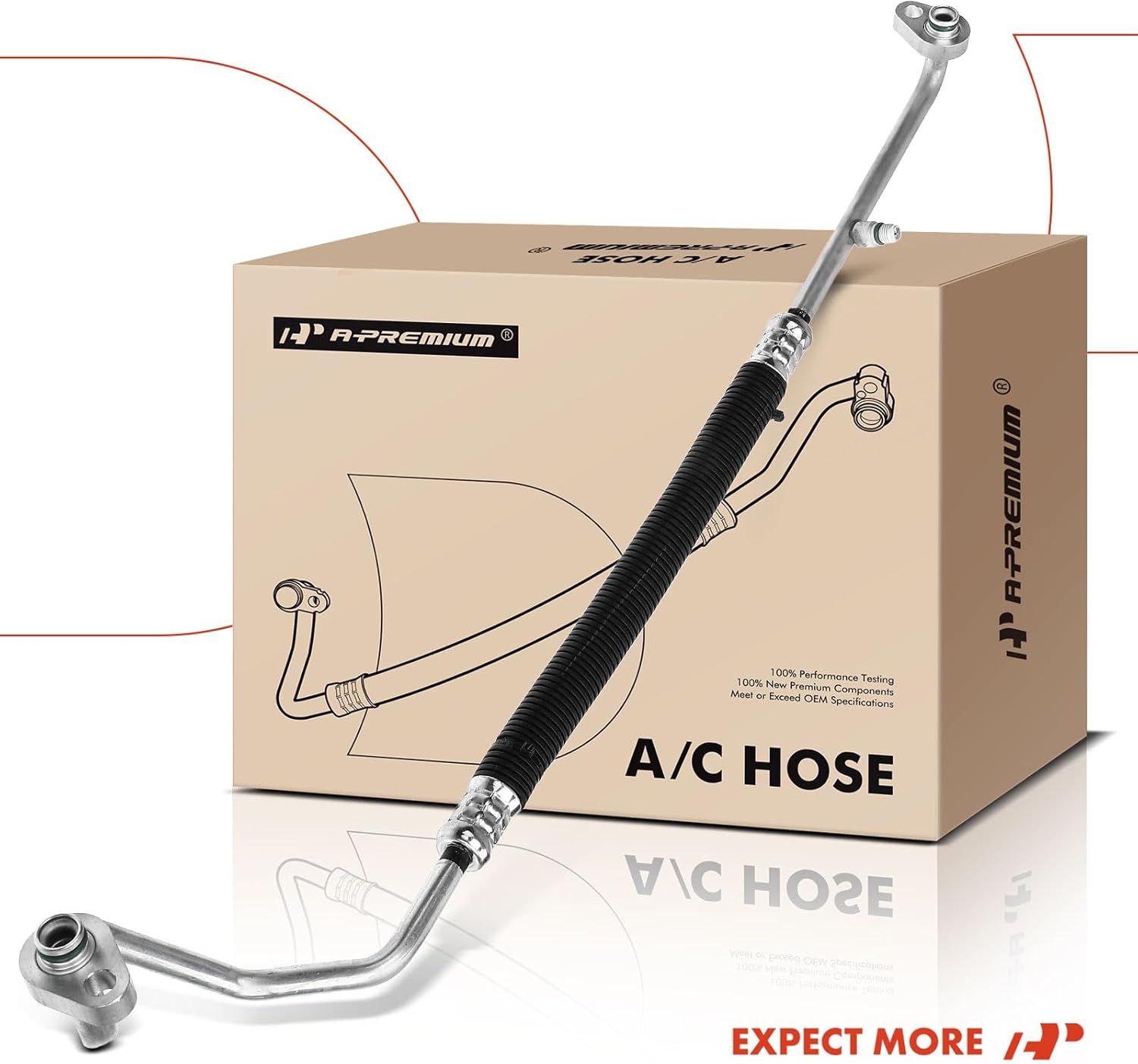 A-Premium A/C Discharge Line Hose Assembly Compatible with Jeep Grand Cherokee, 2002 2003 2004, 4.7L, 2nd Design, Engine VIN N, Compressor to Condenser