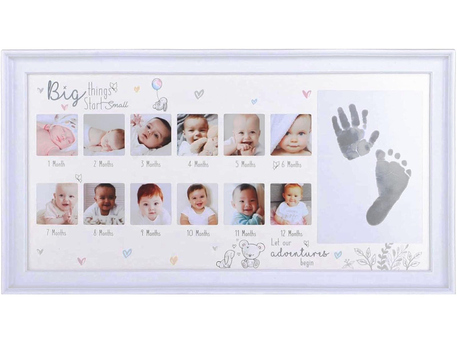 Baby's First Year Growth Album Set, Newborn Photo Memory Frame, 12 Month Commemorative Gift, Unisex