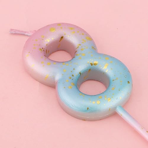 Miniatura 3 de Vela de letras con número de cumpleaños en degradé, velas de cumpleaños degradadas color rosa y azul para tartas