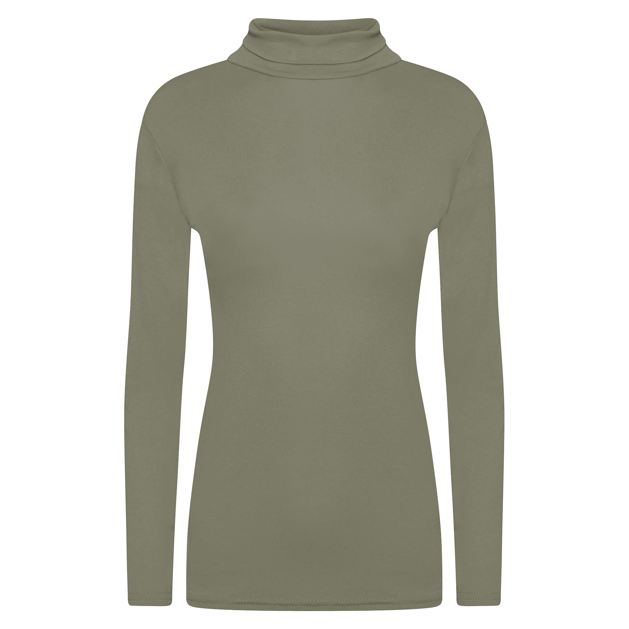 Shop & Stop Ladies Womens Polo Neck Roll Neck Turtle Neck Plain Jumper Top Long Sleeve 8-24