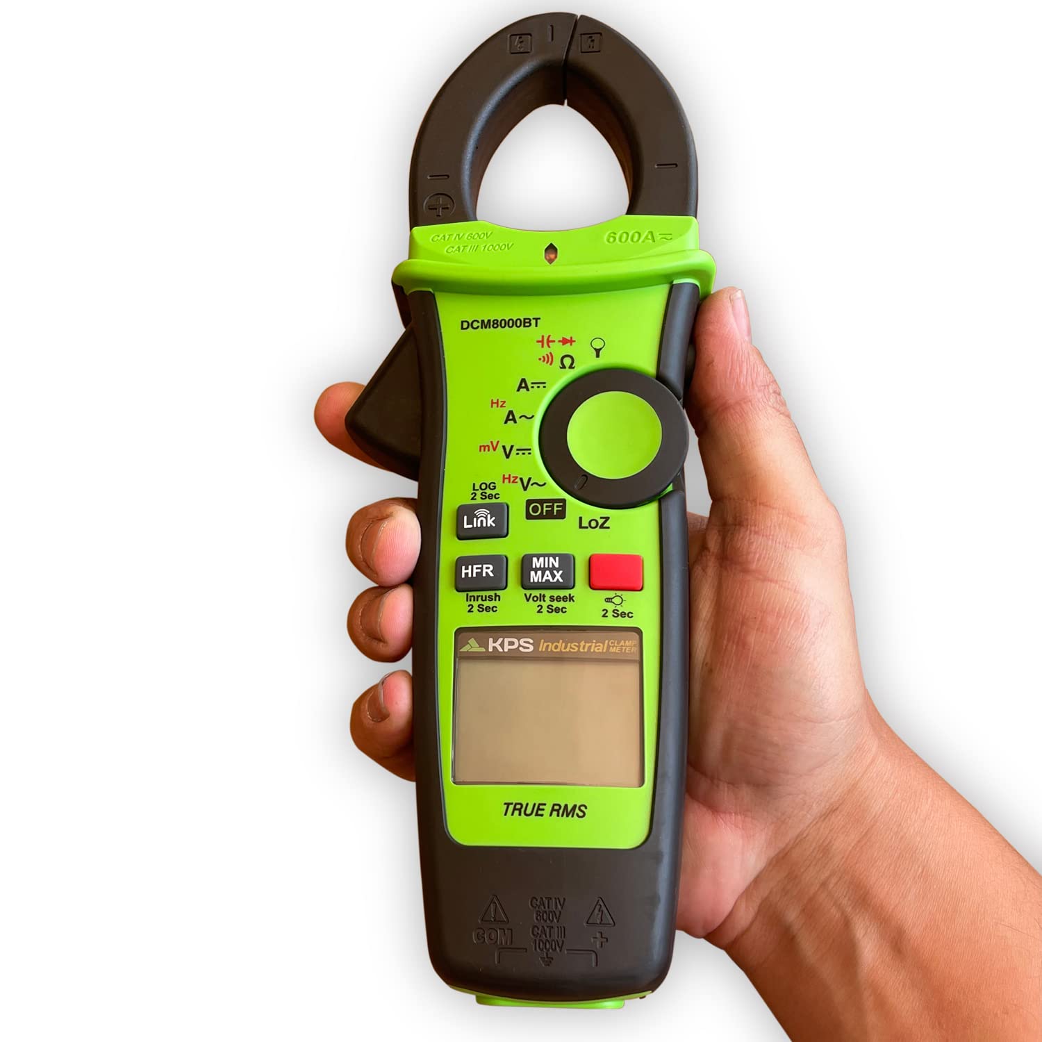 KPS-DCM8000BT Pinza Amperimétrica TRMS con Bluetooth Corriente AC/DC 600A Tensión AC/DC 1000V Modo LoZ NCV LPF CAT.IV