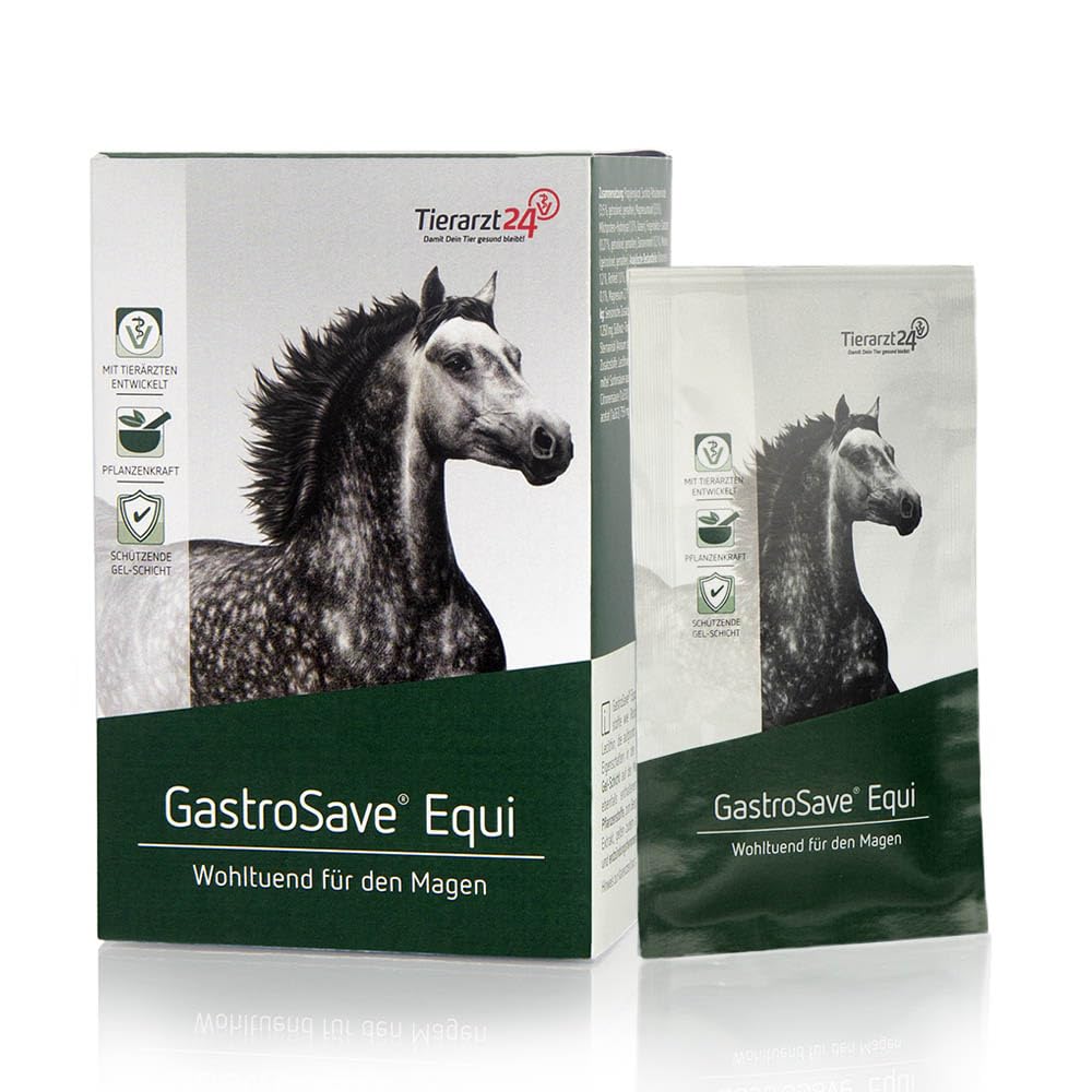 Tierarzt24 GastroSave Equi 12 x 30g | Ergänzungsfuttermittel für Pferde für die Magenschleimhaut