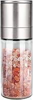 Gulex Refillable Salt Pepper Grinder Mill - Adjustable Coarseness, Ceramic Rotor, Transparent Glass Body for Fresh Spices