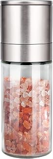 Gulex Refillable Salt Pepper Grinder Mill - Adjustable Coarseness, Ceramic Rotor, Stainless Steel & Clear Glass Body