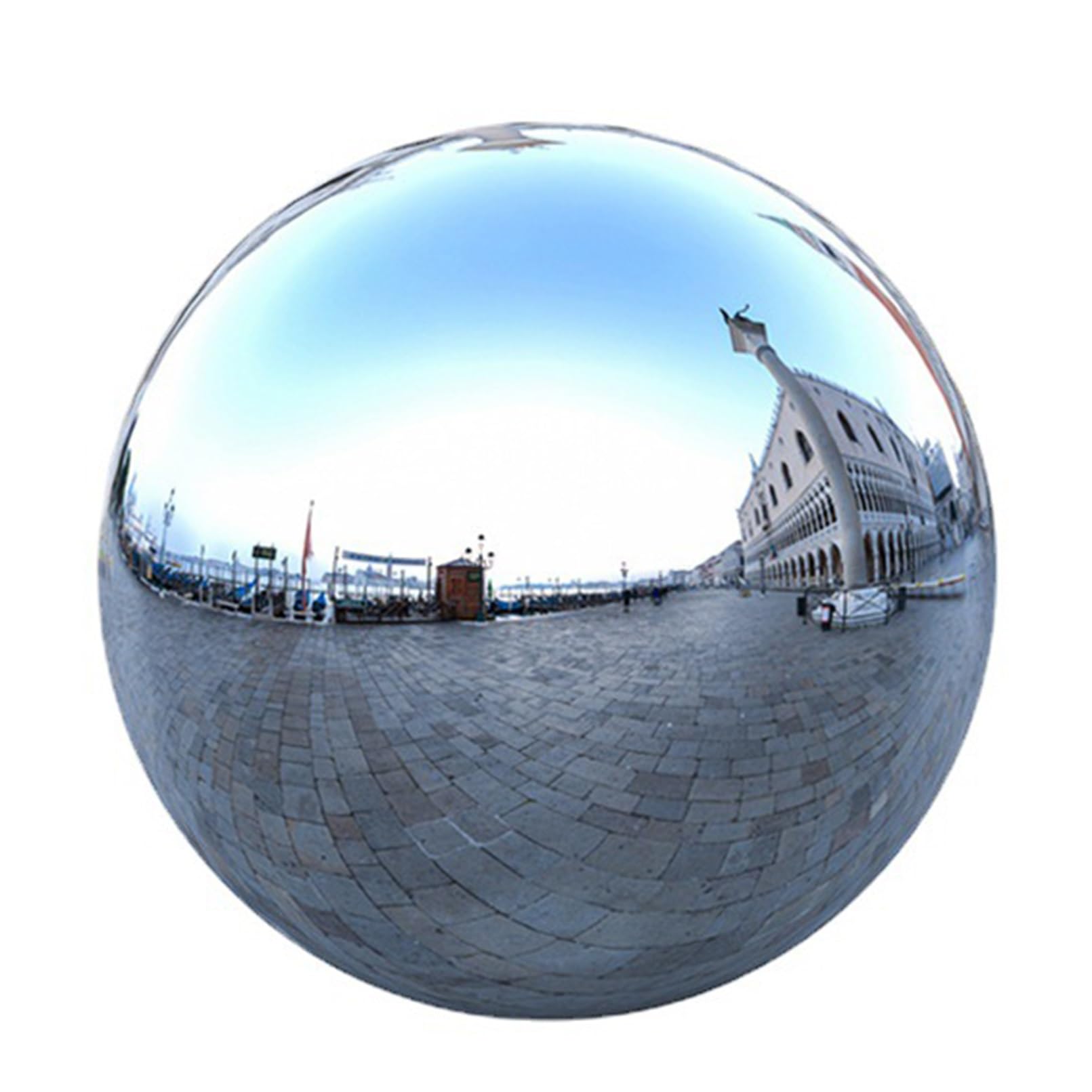 Sfere Riflettenti da Giardino in Acciaio Inossidabile, Palline da Giardino in Argento, Globo da Esterno, Palla A Specchio, Ornamenti Fai da Te, Decorazioni(350mm/14inch)