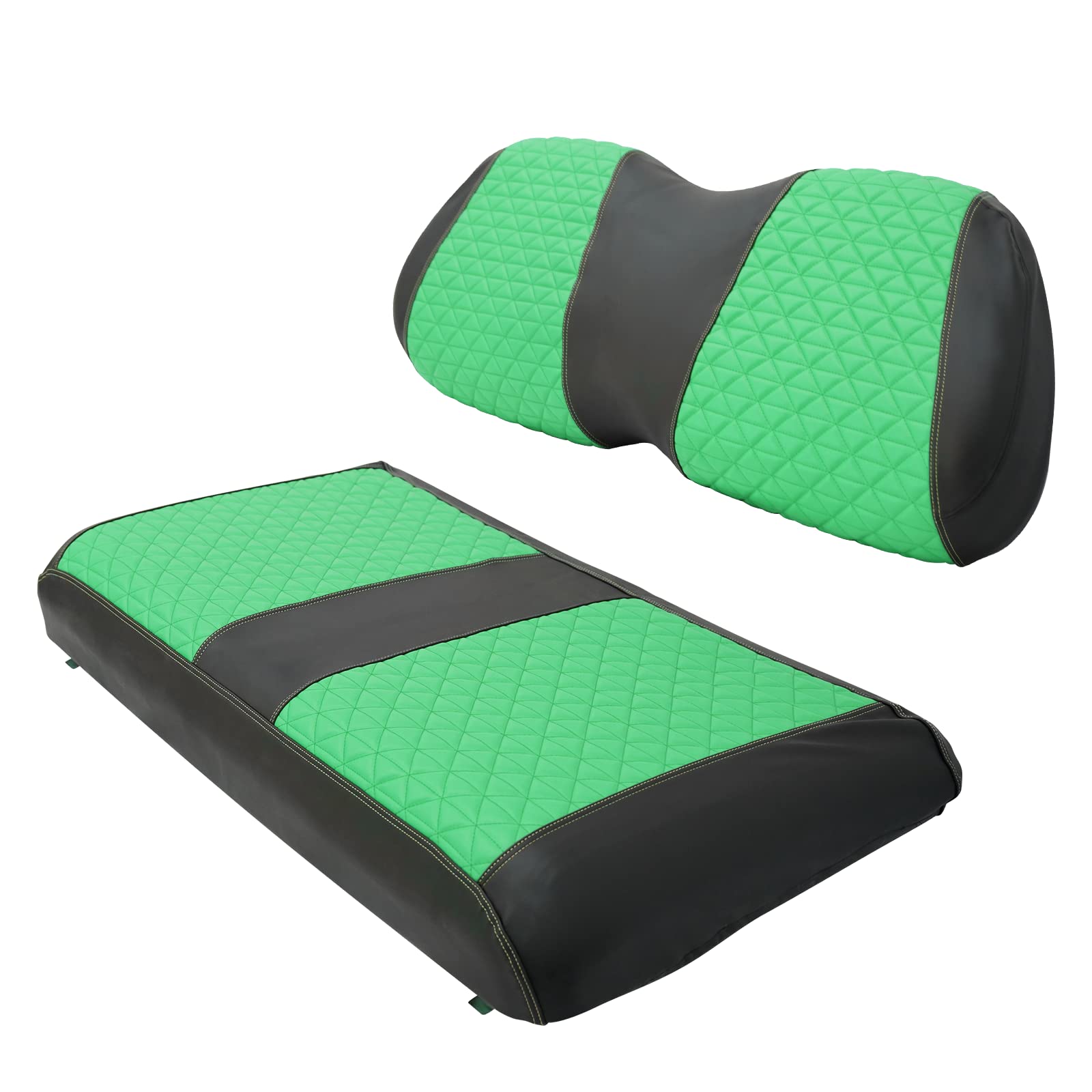 Golf Cart Seat Covers for Club Car Precedent Onward Tempo OEM Ordinary Seat Cushion Front Sets, Vinyl Leather Made Adjustable Straps and Retractable Buckle/No Stapler Required