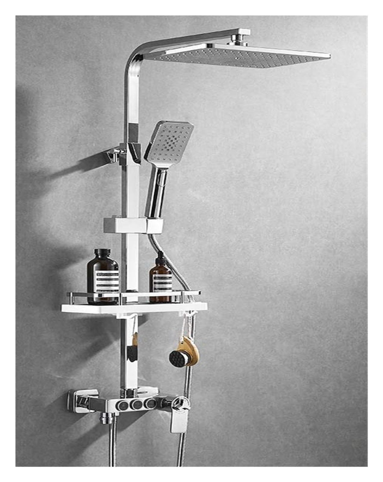 Système de douche thermostatique en cuivre noir chic affichage LED S1829C-TH-3G