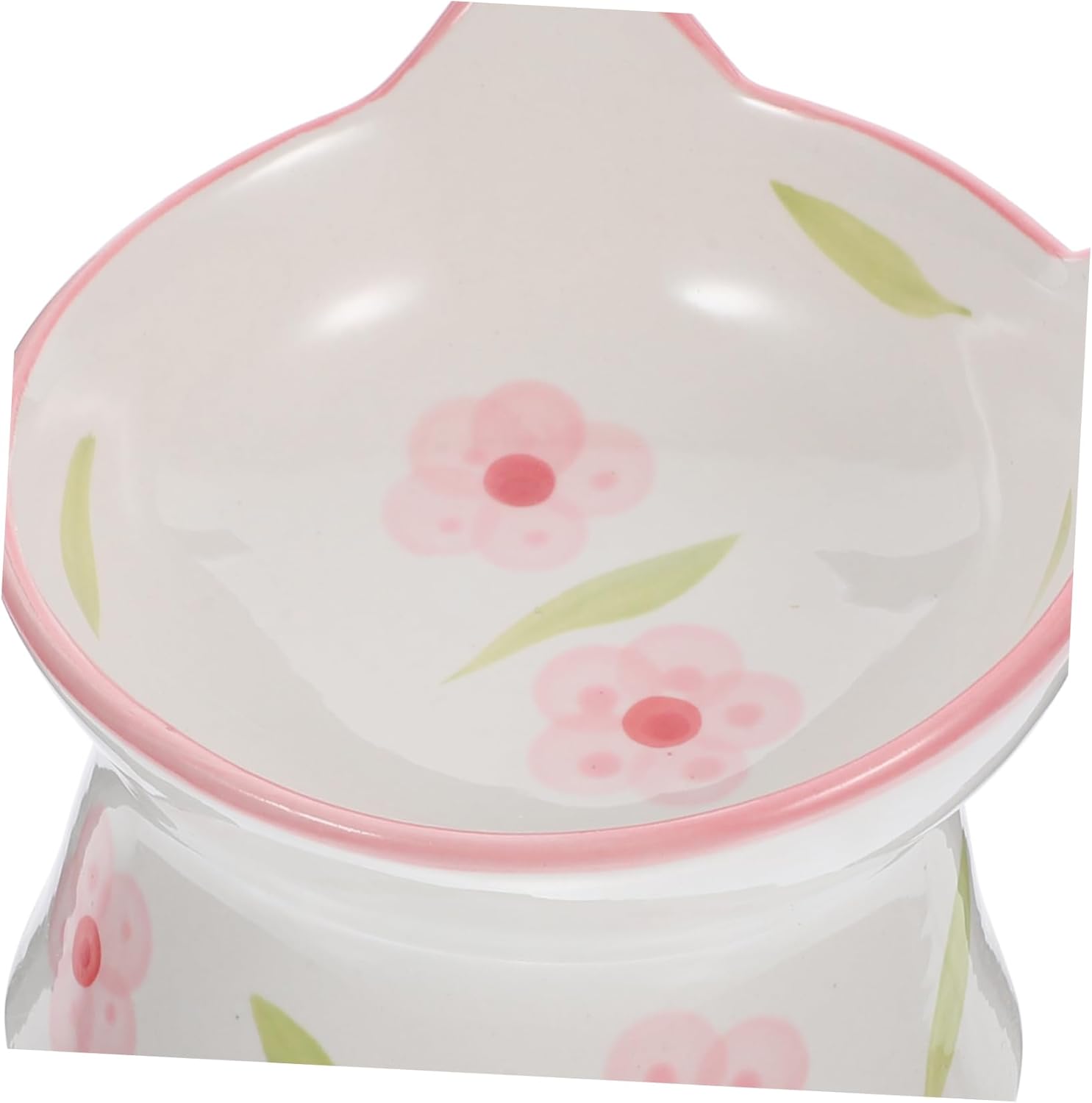 Milisten 2pcs Ceramic Cat Bowl Elevated Pet Feeder Raised Cat Food Bowl Pet Water