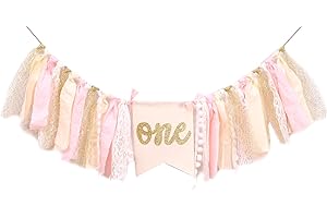 Pink Swan Highchair Banner for 1st Birthday