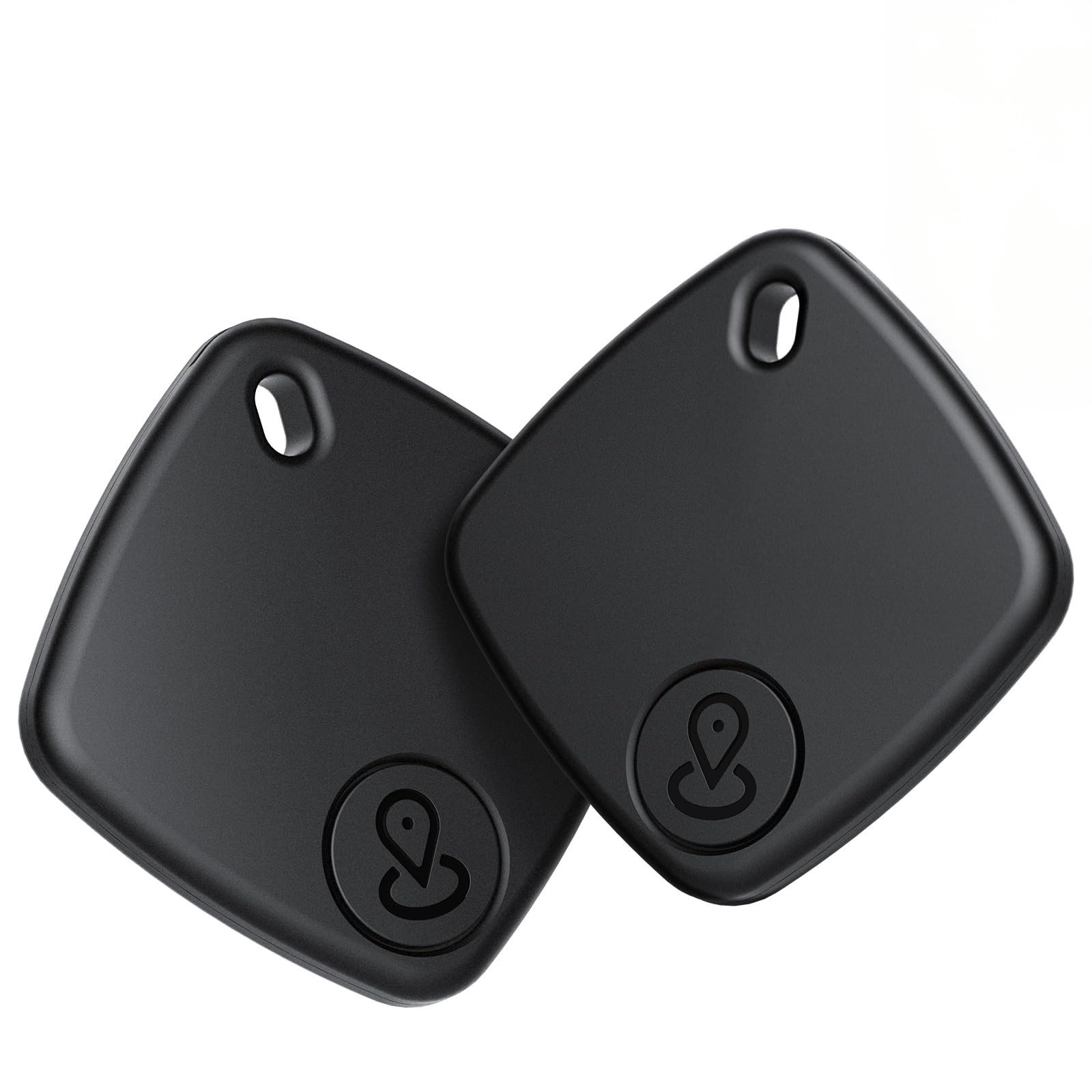 Air Tag (Black) 2-Pack, Bluetooth Tracker Work with Apple Find My (iOS Only), Key Finder and Item Locator Smart Tag with Key Ring/Lanyard, Tracker Tag for Keys/Luggage/Wallet, Replaceable Battery