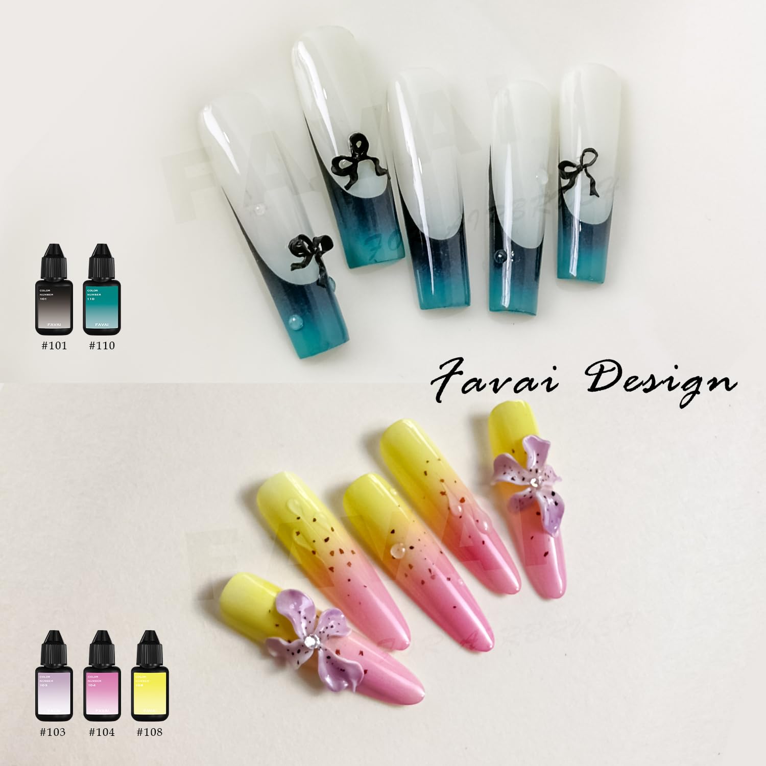 FAVAI 12 Farben UV Gel Nagellack Airbrush – Babyboomer Nägel, French Maniküre, Ombré Effekt, Airbrush Gel für Nägel, Nagel Deko – HOT-12 Kollektion