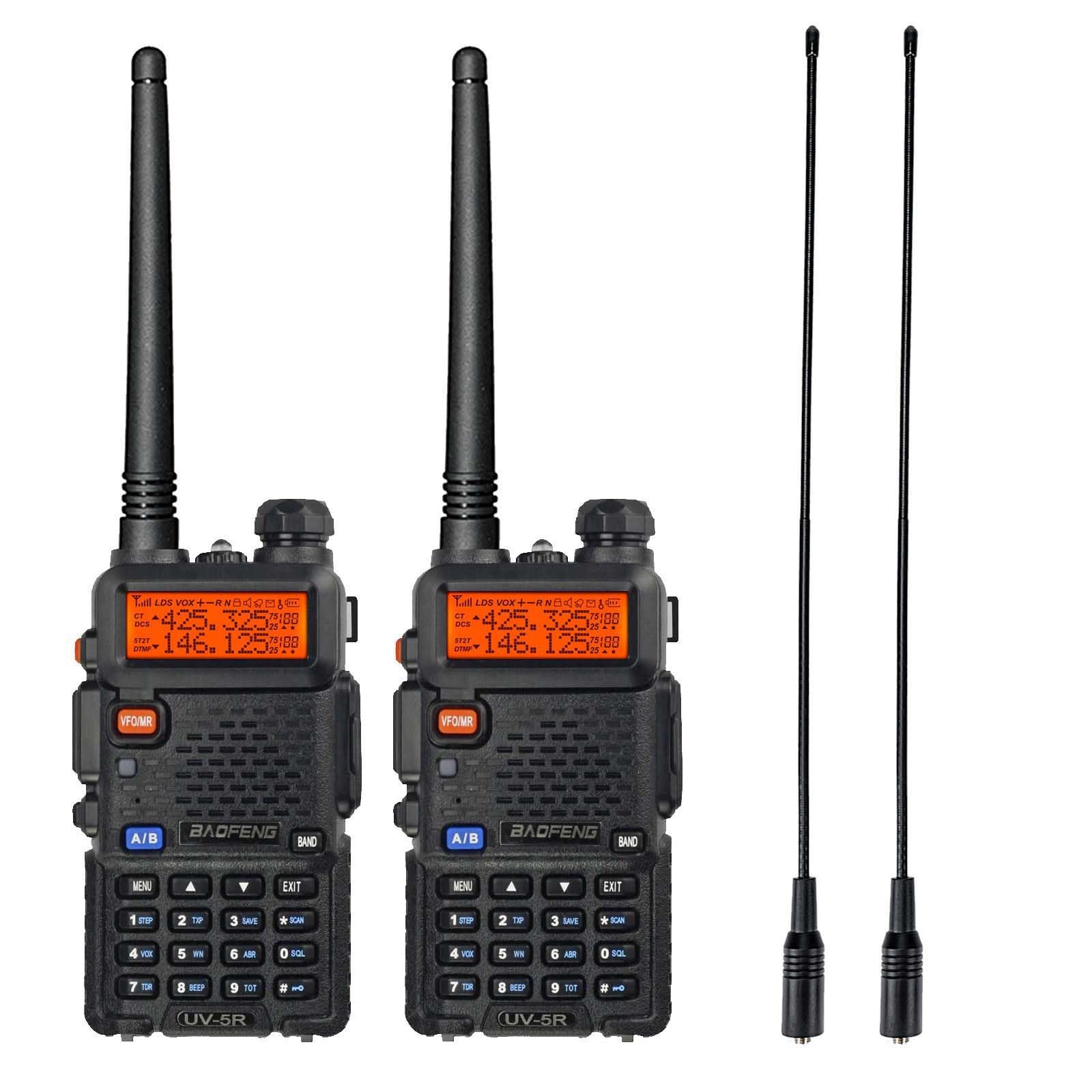 BAOFENG UV-5R Ham Radio Handheld Walkie Talkie Long Range (2 Pack)
