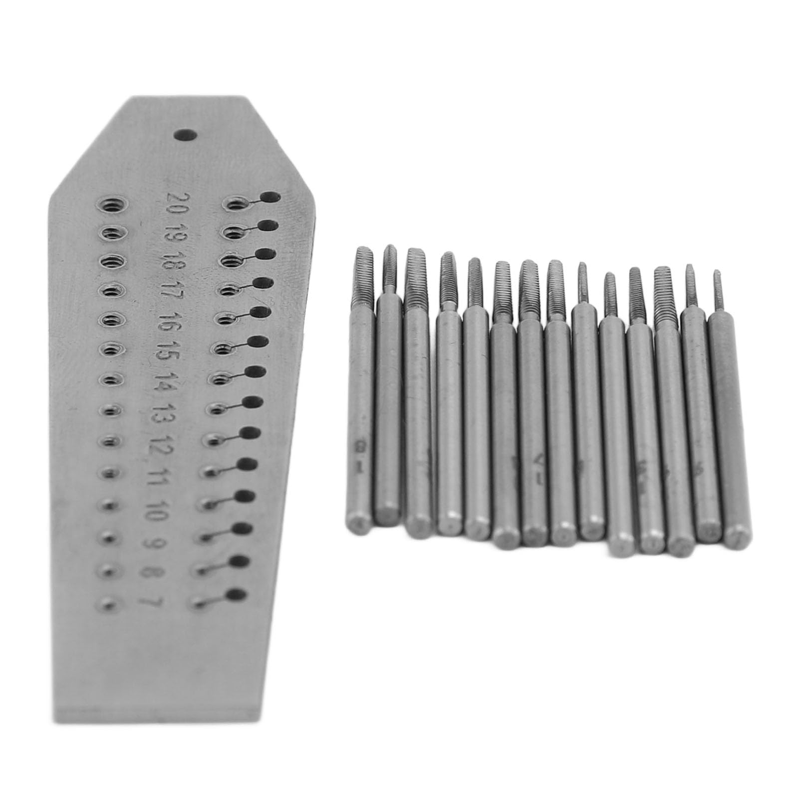 Juego de machos y terrajas en miniatura, 14 piezas de 0,7 mm a 2 mm para joyeros, relojeros, fabricación de joyas, kit de reparación de relojes con placa de tornillo de metal para profesionales y af