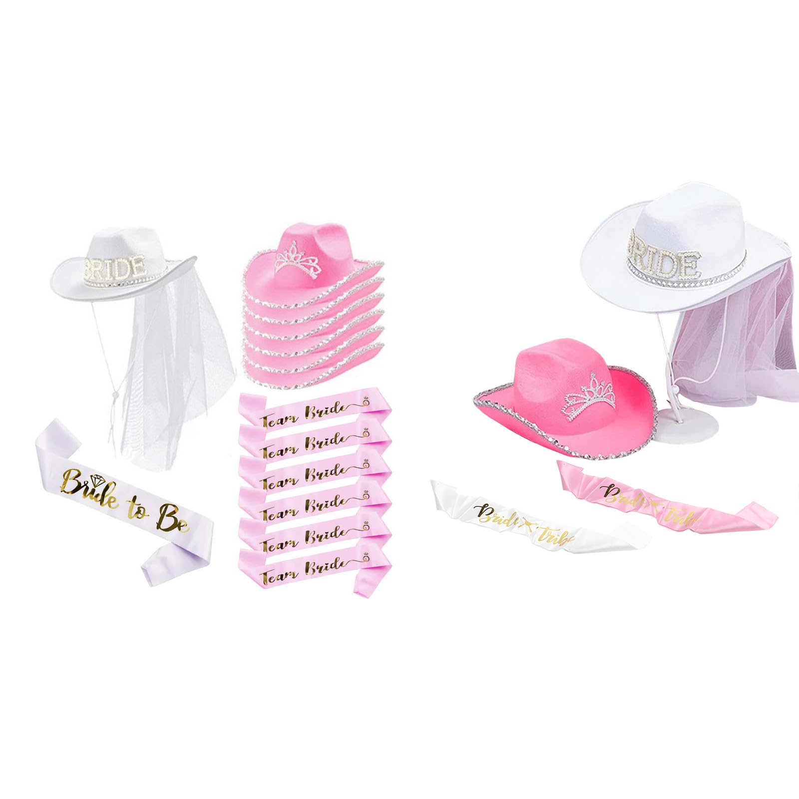 Chapeau pour demoiselle d'honneur - Chapeau jazz tendance pour femme - Costume de cowboy pour enterrement de vie de jeune fille - Accessoires de fête - Chapeaux de cowboy pour femme