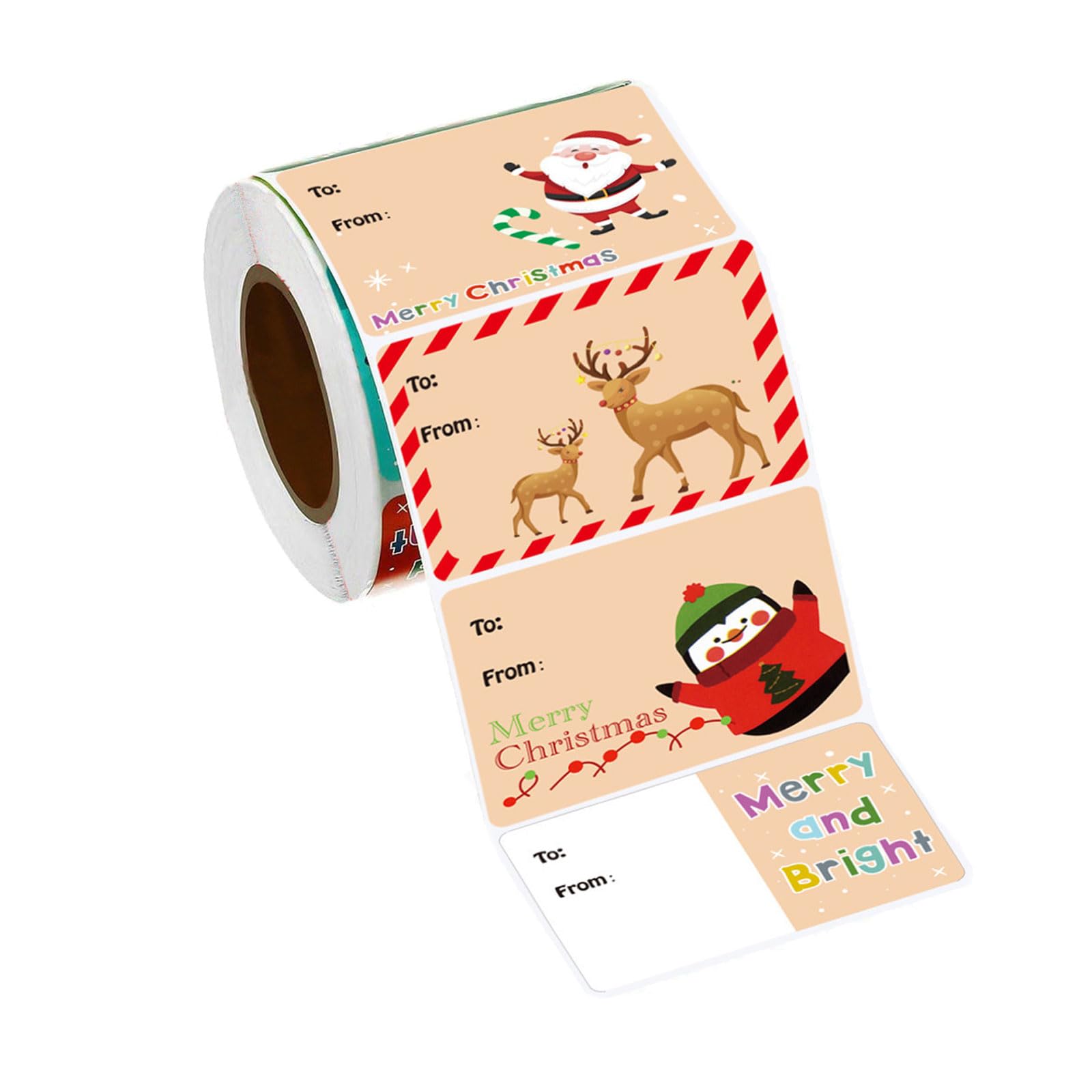 500Pcs Christmas Decorative Sticker 5x3.8cm Adhesive Wrapping Label for Seal Envelope Card Holiday Present Packaging Gift Wrapping Labels