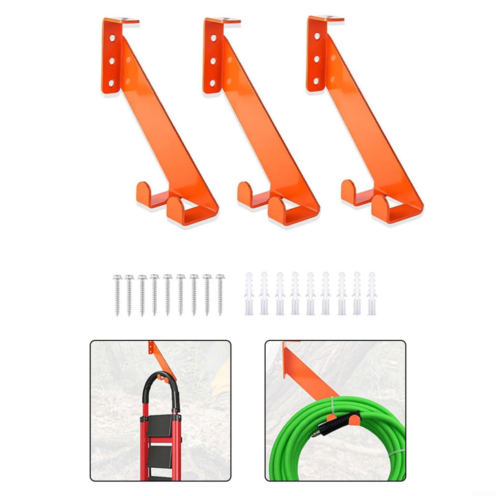 Support mural robuste 3 en 1 pour tronçonneuse – Acier de calibre 10 Capacité de 81,6 kg – Rangement polyvalent pour outils de garage – Triple options de suspension pour tronçonneuses à essence et