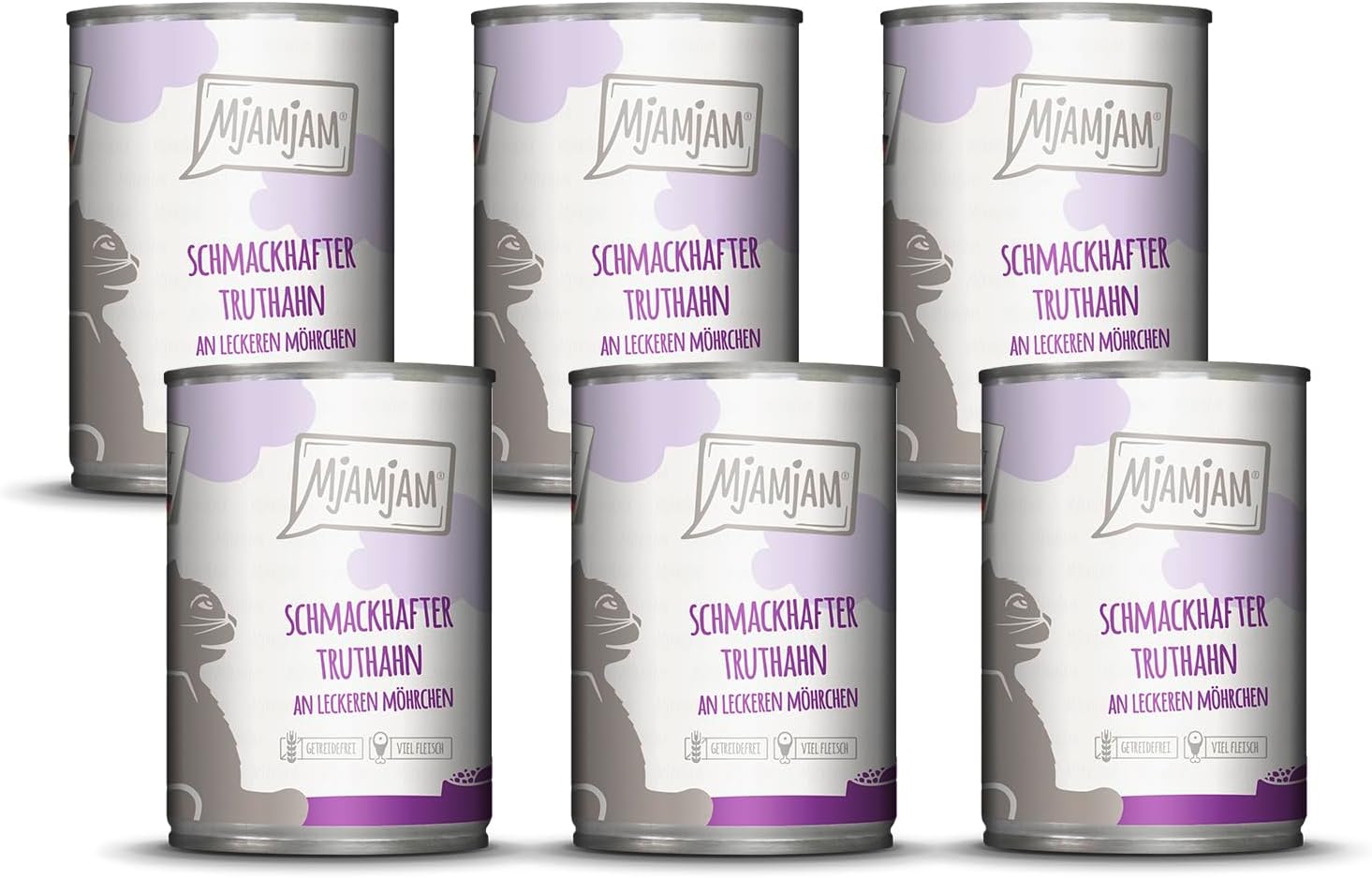 MjAMjAM Premium Nassfutter für Katzen, Leckerer Truthahn mit leckeren Karotten, 6er Pack (6 x 400 g), getreidefrei mit extra viel Fleisch MjAMjAM Premium Nassfutter für Katzen, Leckerer Truthahn mit leckeren Karotten, 6er Pack (6 x 400 g), getreidefrei mit extra viel Fleisch