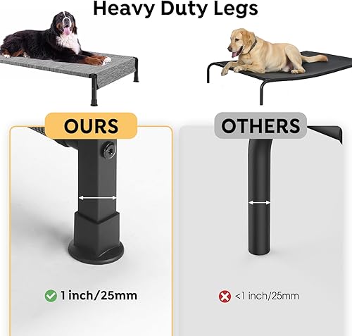 Miniatura 3 de Veehoo CWC2433 - Cama fresca para perros para exteriores, cama elevada para mascotas con malla Teslin lavable y transpirable, pies de silicona