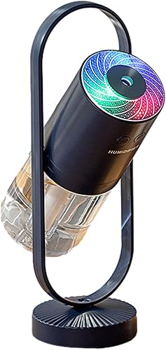 Minihumidificador portátil de 6.8 onzas líquidas, humidificador pequeño de niebla fría con luz nocturna, humidificador de escritorio personal USB
