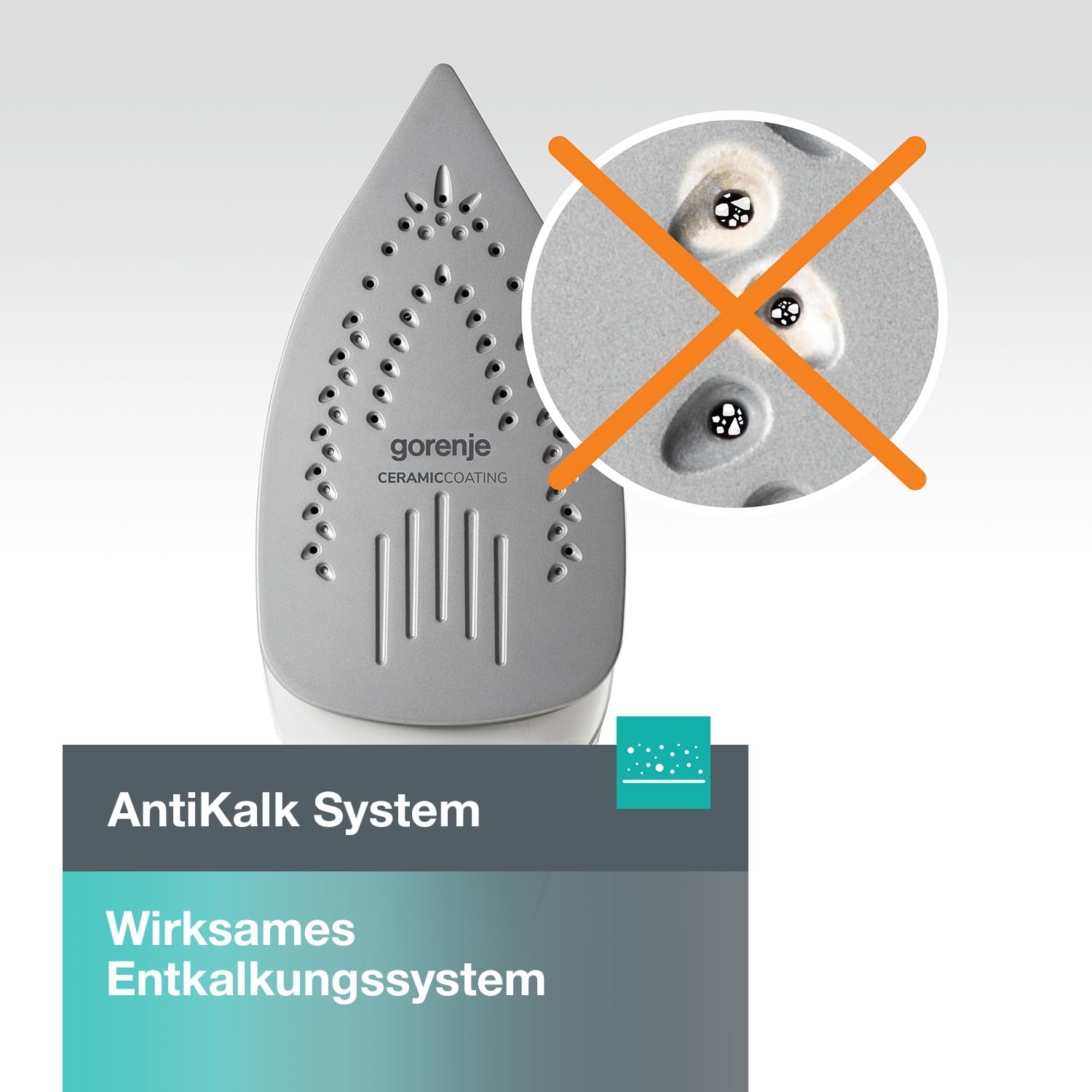 Gorenje Dampfbügeleisen SIH3000RBC – 3000 Watt, 250 G/min Dampfstoß, Keramiksohle, Auto-Off