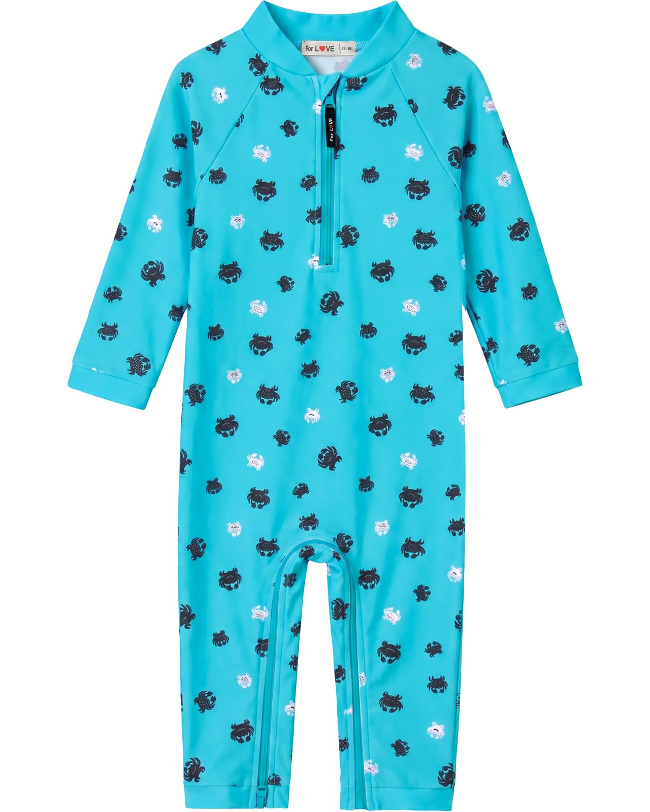 Wevswe Men's Blue Crab Baby Swimsuit Upf 50+ Protection Toddler Boy Blue Sunsuit Crab Beachwear Rash Guard Easier Diaper Changes 18-24 Months