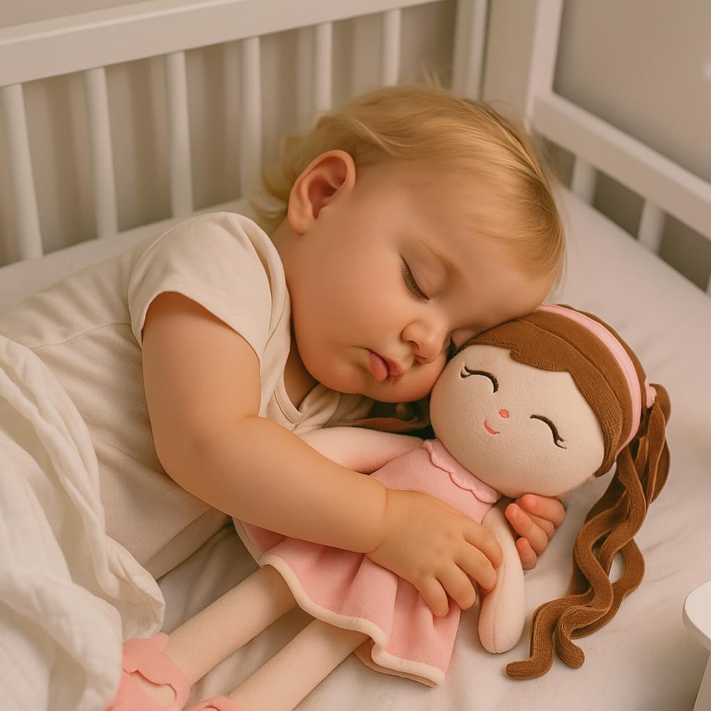 Soft Baby Doll Toys (16'') Baby Rag Doll for Girls Birthday Gift Girl Plush Toys Gift for Toddler Kids (Pink) - Image 5