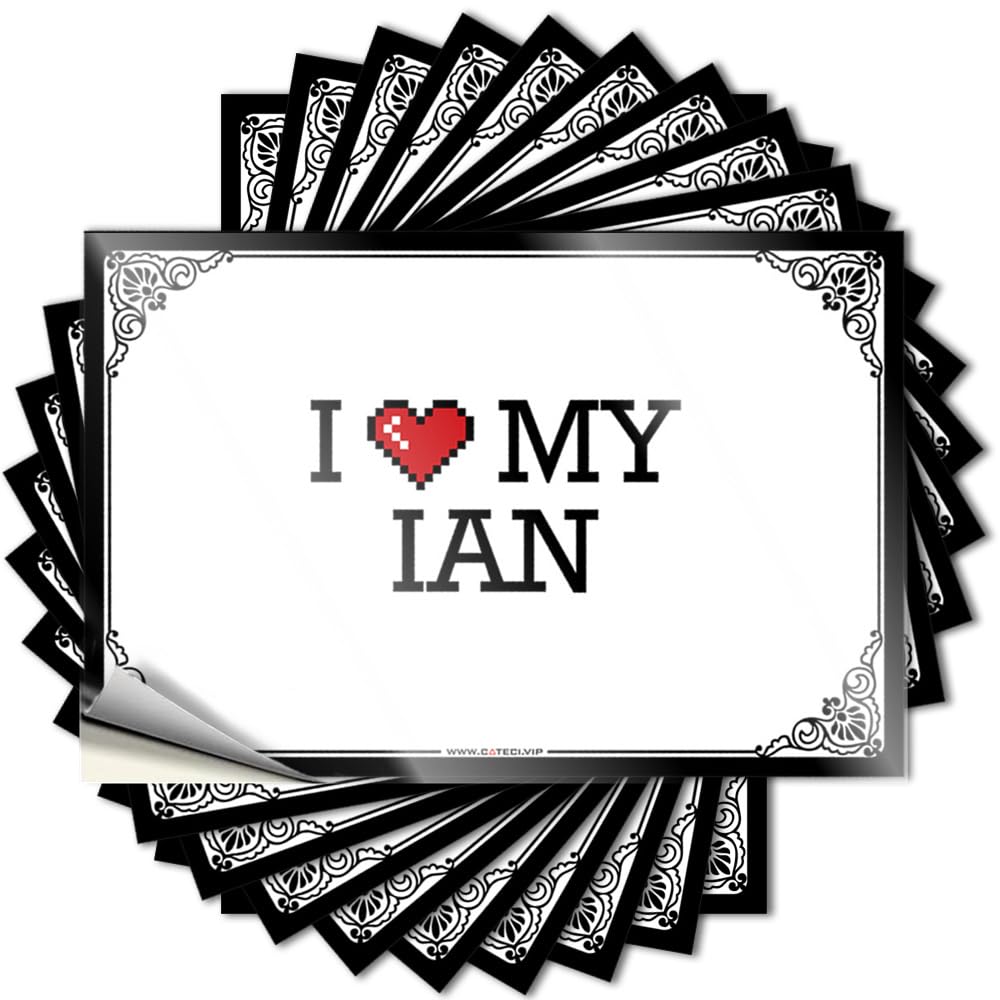 Roll Helmet Funny Sticker | I Love My Ian Core for Absorbing Decor(8X12CM)