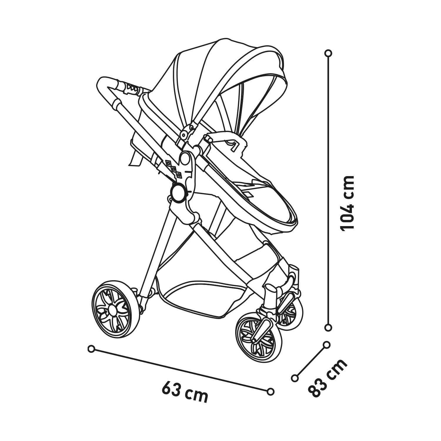 Asalvo SIDNEY 2 Trío Convertible 3 en 1, Silla de paseo, Carrito de bebé, Silla de Auto, Confortable, Segura, Capota extensible, Suspensión en las Ruedas, Freno trasero, Carga Máxima 23 kg, Rosa