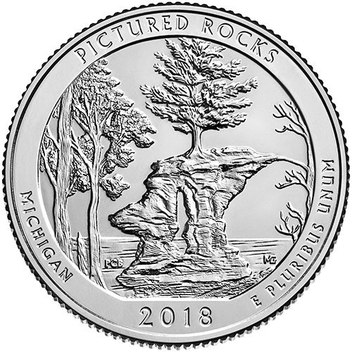2018 D BU Pictured Rocks, Michigan National Park NP Quarter Choice Uncirculated US Mint