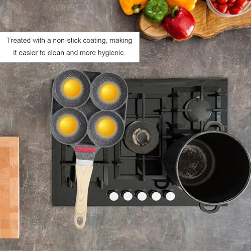 Miniatura 3 de Sartén para tortilla de 4 tazas, sartén antiadherente de aluminio para huevos con asa, para hacer panqueques de desayuno antiadherente para