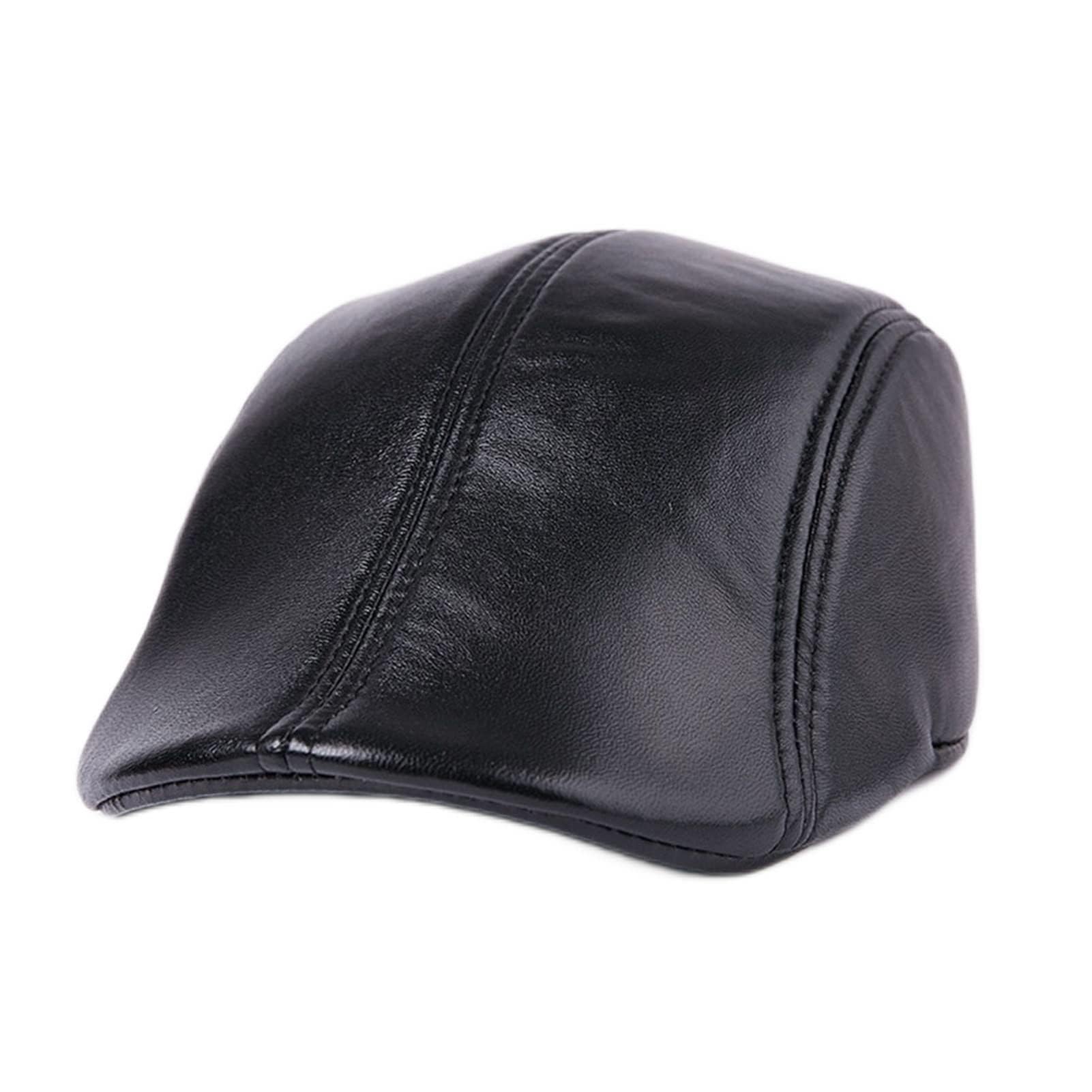 Prawdziwej skóry Berets dla mężczyzn Casual Czarny Duckbill Ivy Caps Mężczyzna Sp-Ring Luxury Włoscy Dyrektorzy Płaskie Kapelusze