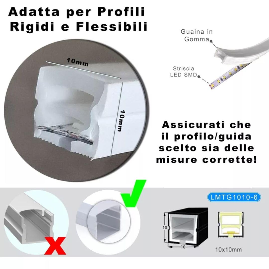 MAKA Striscia Led Cob, Striscia LED 220V Alta Luminosità, 120 Luci al Metro - Ip65 Impermeabile - 9W/m, Luce Effetto Neon Diverse Misure e Colori Decorazione (Blu, 20 metri)
