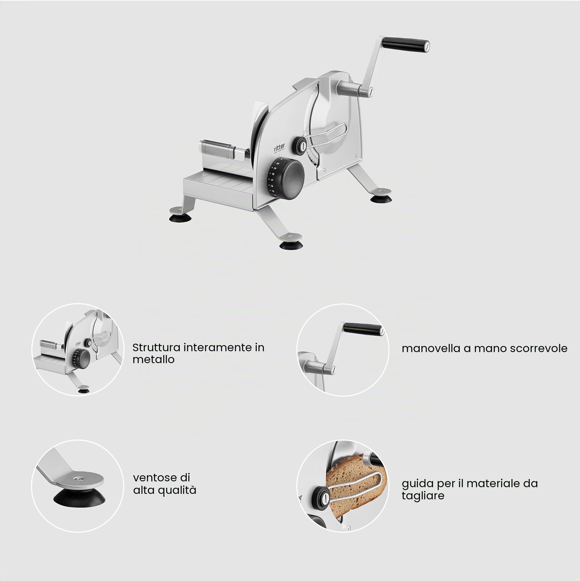ritter manus 3 Taglierina manuale, metallo pieno, made in Germany