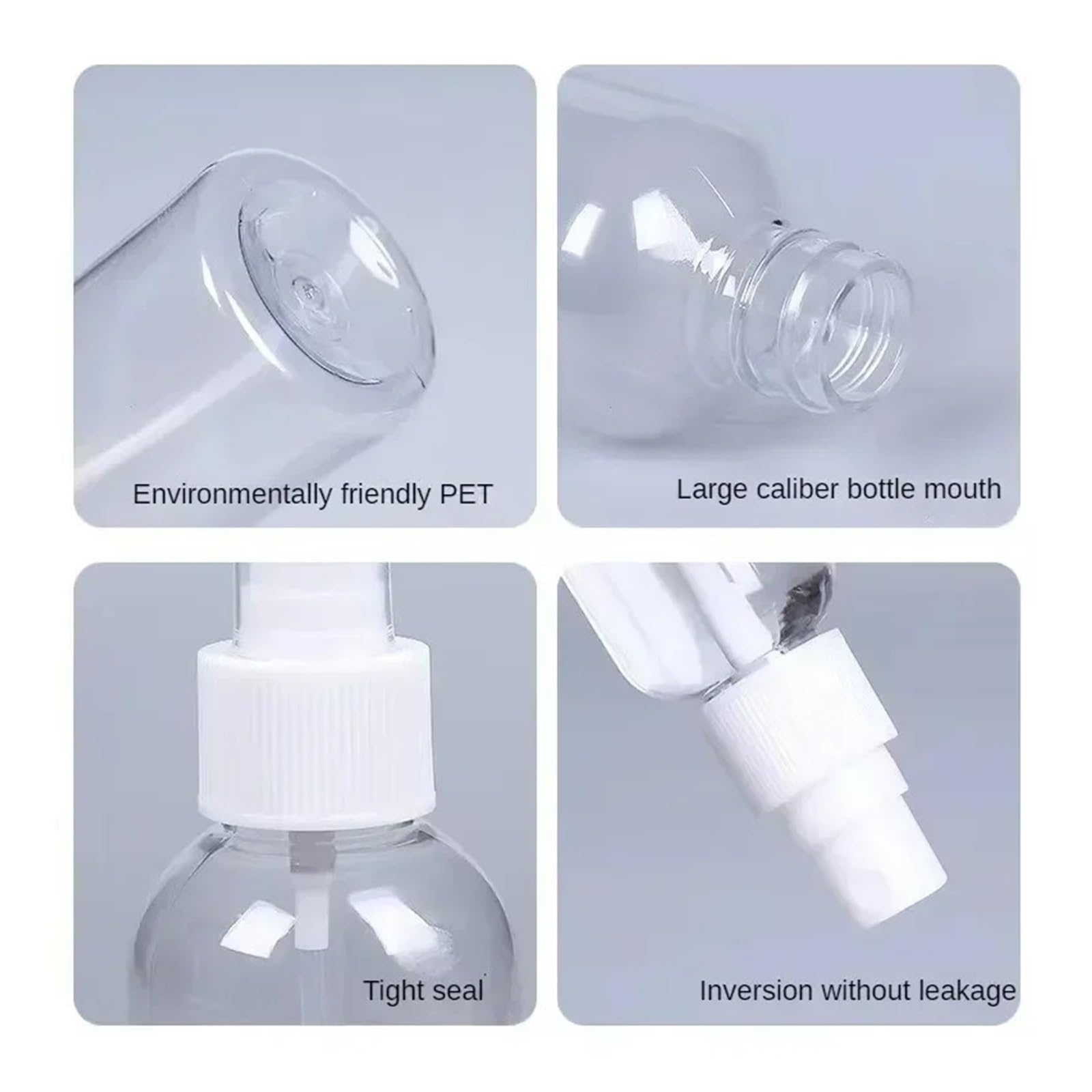 50 Stück Flaschen 50 ml/2 oz durchsichtige Reise-Sprühflasche aus Kunststoff, Leere Sprühflasche mit feinem Sprühnebel, tragbare nachfüllbare Sprühflasche