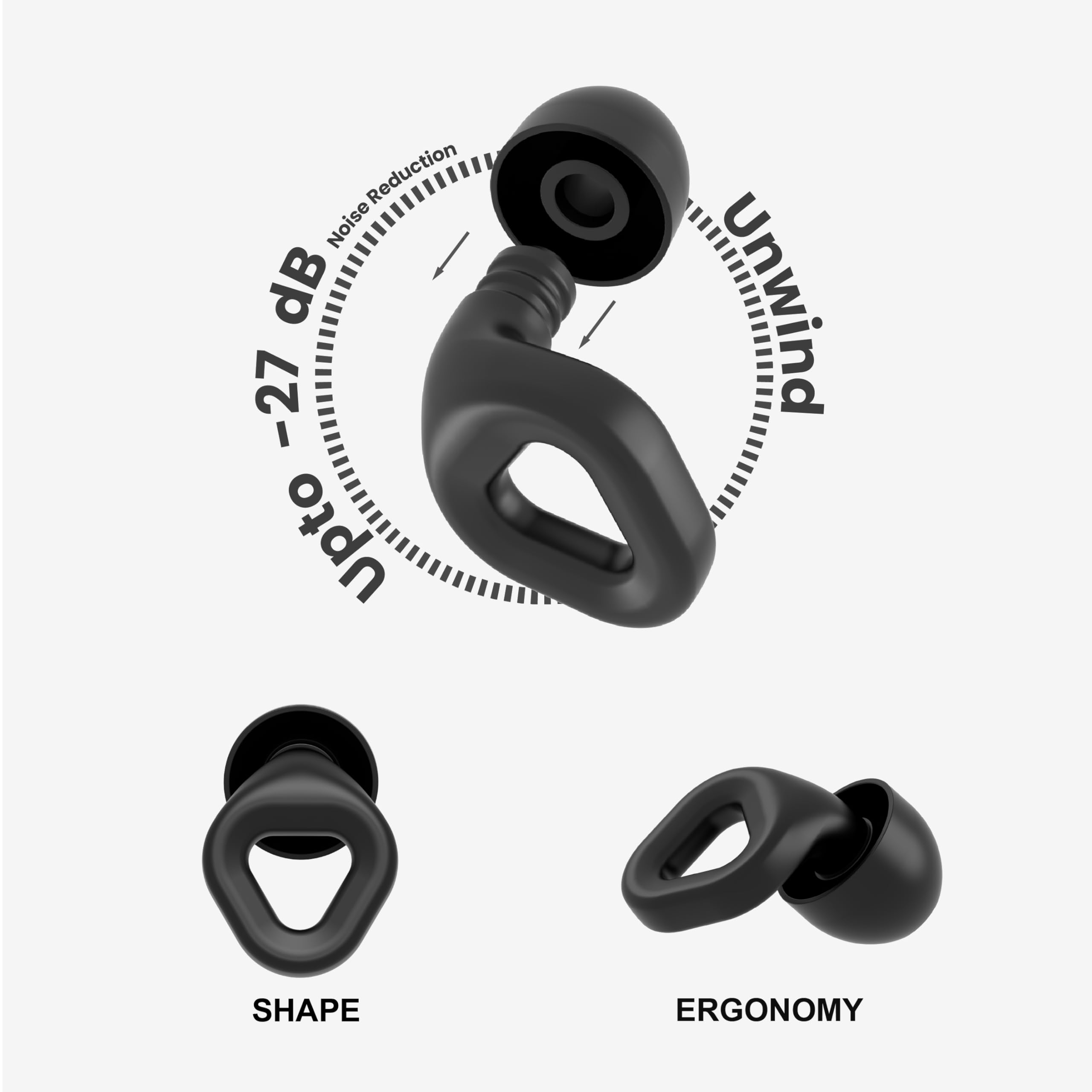 Zenz Unwind - Tapones para los oídos para un control de ruido superior, ultracómodos, reutilizables, ideales para dormir, conciertos, lectura, viajes, yoga, 8 tapones para los oídos en XS/S/M/L