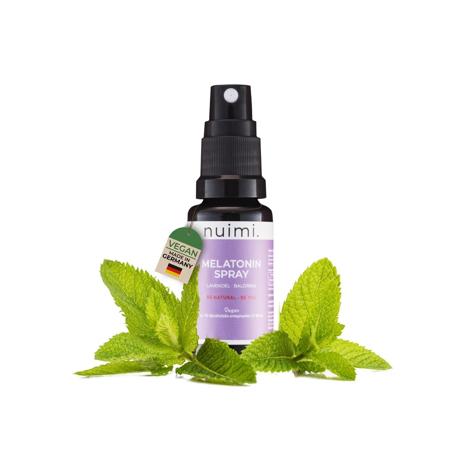 nuimi. Spray de melatonina | MHD CORTO | el doble de fuerte que productos similares | probado clínicamente y científicamente | sabor agradable | 110 días de stock | alta biodisponibilidad | vegano
