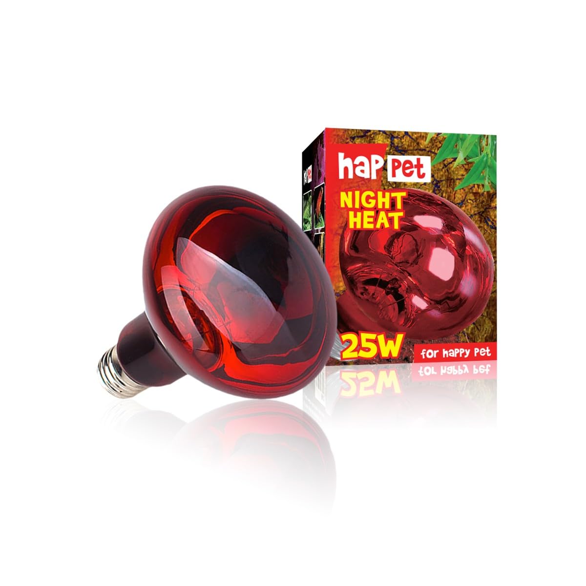 Happet Infrarot Wärmelampe 50W E27 Rotlicht Night Heat Terrarium Lampe für Reptilien, Küken & Geflügel